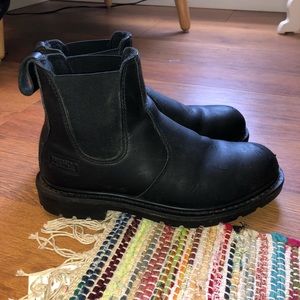 Non-Slip Steel Toe Black Chelsea Style Work boots